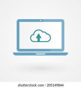 Laptop and upload cloud