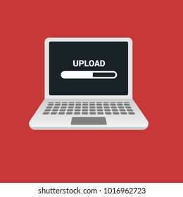 laptop and upload icon.vector illustration