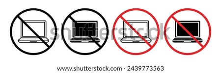 Laptop Usage Prohibition Notice. Forbidden PC Use. No Electronic Devices Allowed