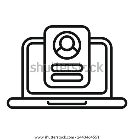 Laptop user access icon outline vector. Two factor authentication. Computer account