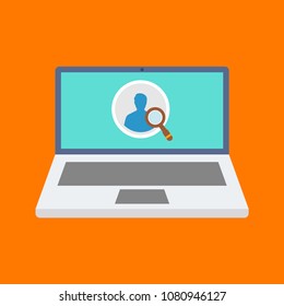 Laptop with user icon