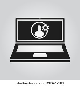 Laptop with user icon