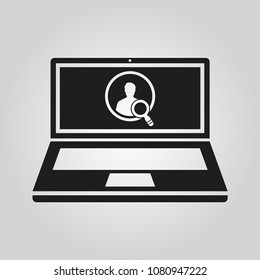 Laptop with user icon