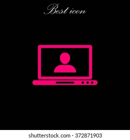laptop, user icon