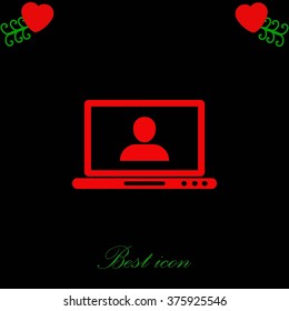 laptop, user icon