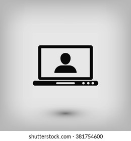 laptop, user icon