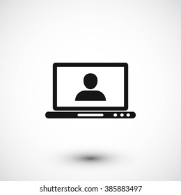 laptop, user icon