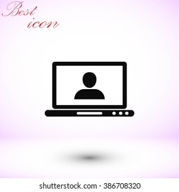 laptop, user icon