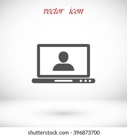 laptop, user icon