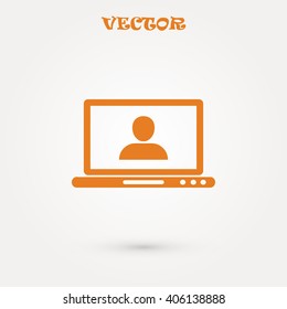 laptop, user icon