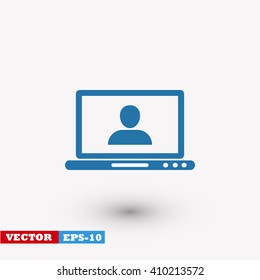 laptop, user icon