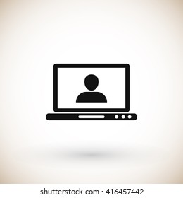 laptop, user icon