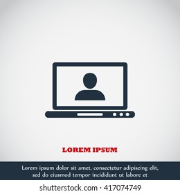 laptop, user icon