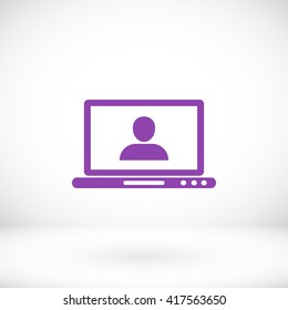 laptop, user icon
