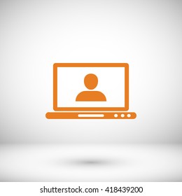 laptop, user icon