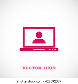 laptop, user icon