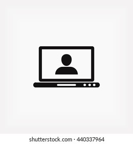 laptop, user icon