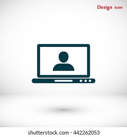 laptop, user icon