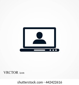 laptop, user icon