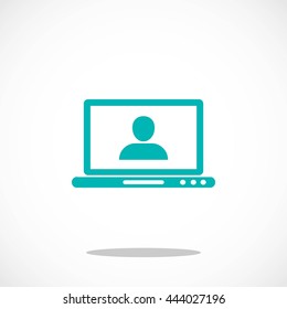 laptop, user icon