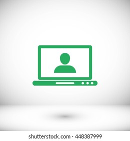 laptop, user icon
