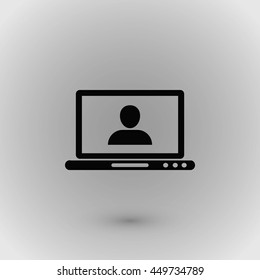 laptop, user icon