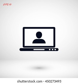 laptop, user icon