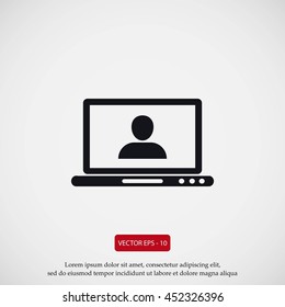 laptop, user icon