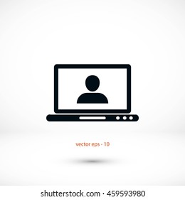 laptop, user icon