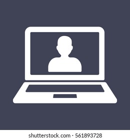 laptop, user icon