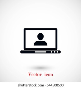 laptop, user icon, flat design best vector icon