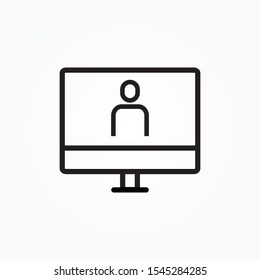 laptop, user icon. One of set web icons