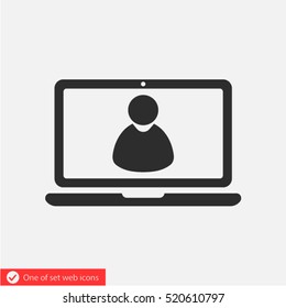 laptop, user icon. One of set web icons