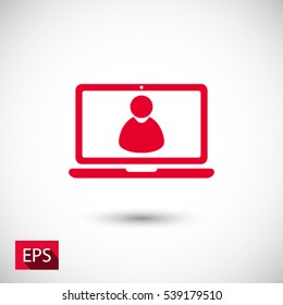 laptop, user icon. One of set web icons