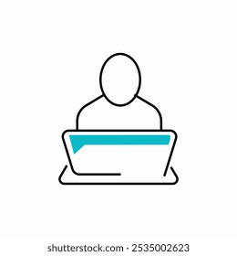Vector de signo de icono de usuario de portátil
