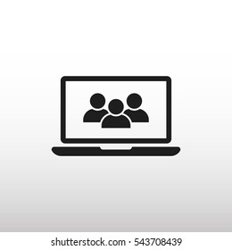 Laptop user icon vector