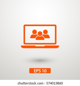 Laptop user icon vector