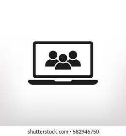 Laptop User Icon Vector