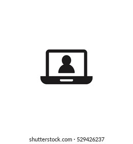 laptop user icon vector, can be used for web and mobile design