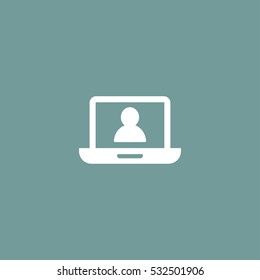 laptop user icon vector, can be used for web and mobile design