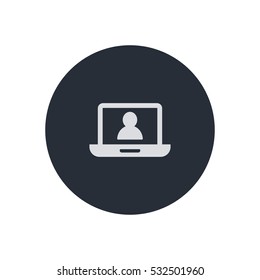 laptop user icon vector, can be used for web and mobile design