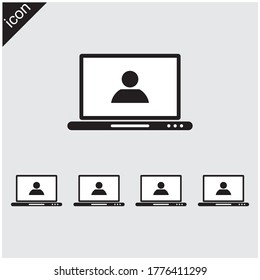 laptop user icon vector illustration sign