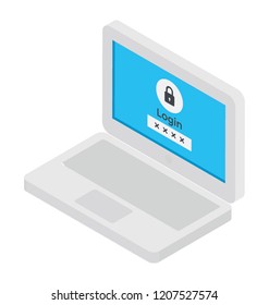 
A laptop with user profile and password locked
