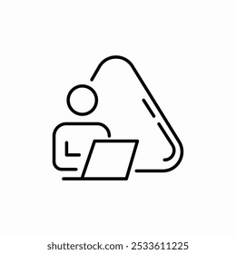 vetor de sinal de ícone de proteção do usuário do laptop