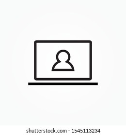 laptop user single icon design