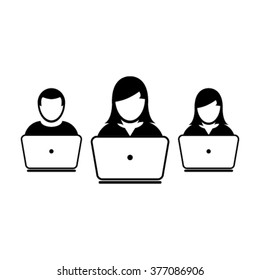 Laptop User - Team Vector