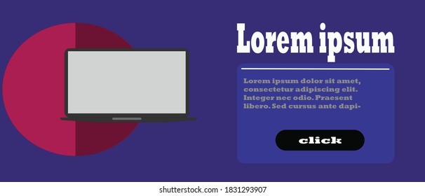 Laptop vector . Area for writing title and adding its details of the product.