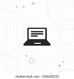 Laptop, vector best flat icon on texture background , EPS 10