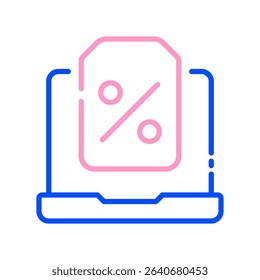 Laptop Vector for Black Friday Tech Deals. Electronic device illustration, computer sale concept, holiday shopping