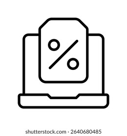 Laptop Vector for Black Friday Tech Deals. Electronic device illustration, computer sale concept, holiday shopping
